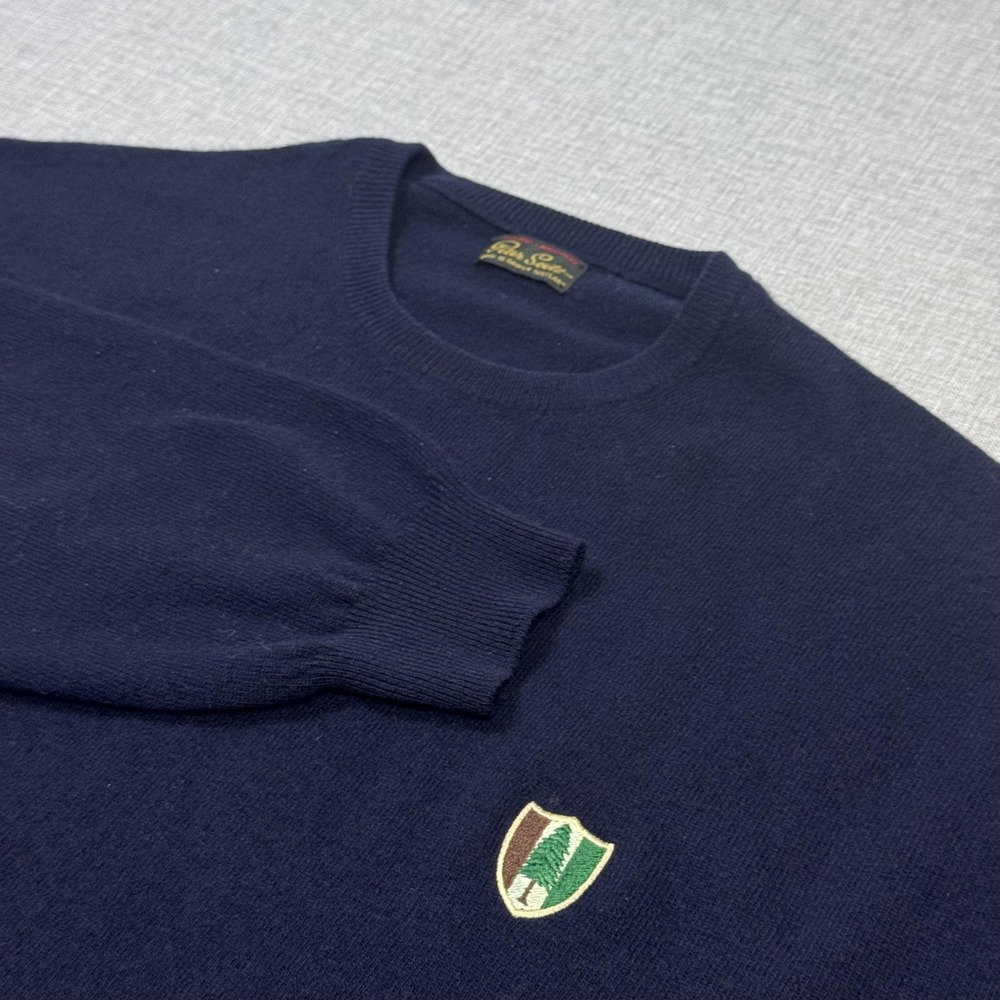 Peter Scott Lambswool Pine Valley Golf Pullover Sweater Mens 48 Blue Crew Neck